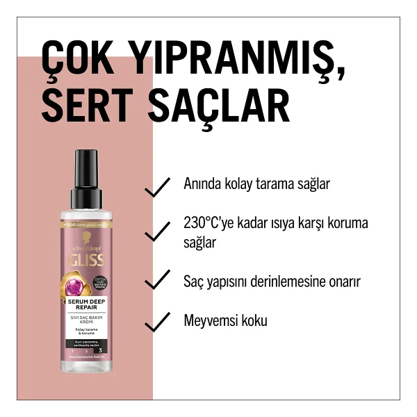 Gliss Serum Deep Repair 200 Ml Sıvı Saç Kremi - Görsel 4