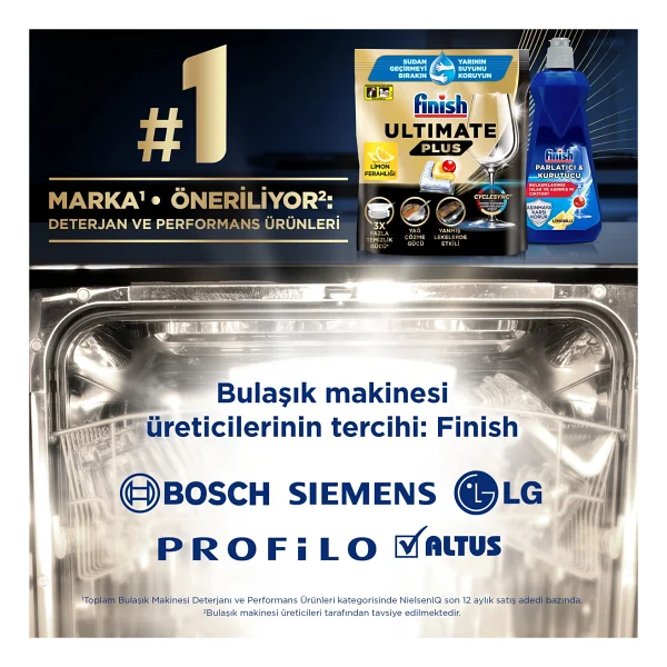 Finish Ultimate Plus Limon Ferahlığı Bulaşık Makinesi Tableti 60'lı - Görsel 9