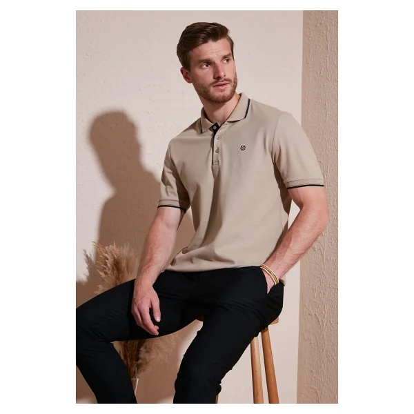 Buratti % 100 Pamuk Düğmeli Regular Fit Polo Yaka T Shirt Erkek Polo Yaka T Shirt 5902118 - Siyah - Beyaz - Görsel 8
