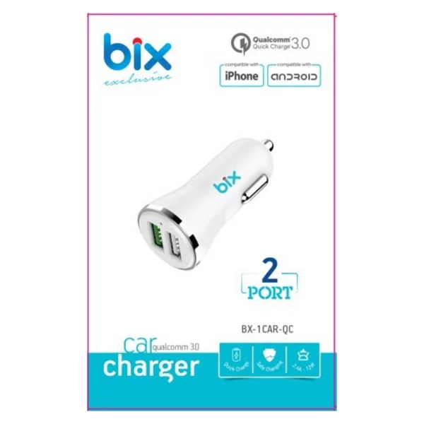 Bix Bx-2ua18 Çift Çıkışlı 18w Araç Şarj Cihazı Beyaz - Görsel 4