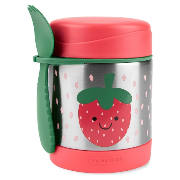 Skip Hop Spark Style 325 ml Paslanmaz Çelik Çilek Termos Hafif ve Sızdırmaz Tasarım - Kırmızı - Görsel 3