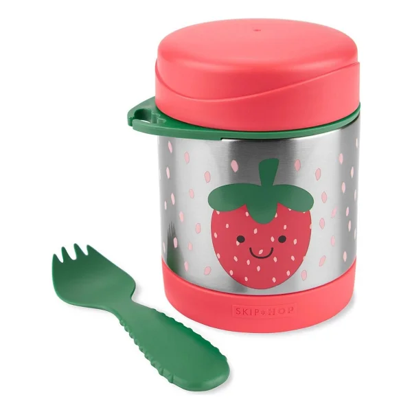 Skip Hop Spark Style 325 ml Paslanmaz Çelik Çilek Termos Hafif ve Sızdırmaz Tasarım - Kırmızı - Görsel 2