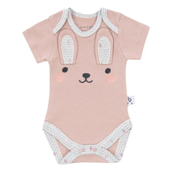 Gezenbebe Hero Bebekler İçin Nakışlı Kısa Kol Body Elephant 3-6 Ay - Görsel 6
