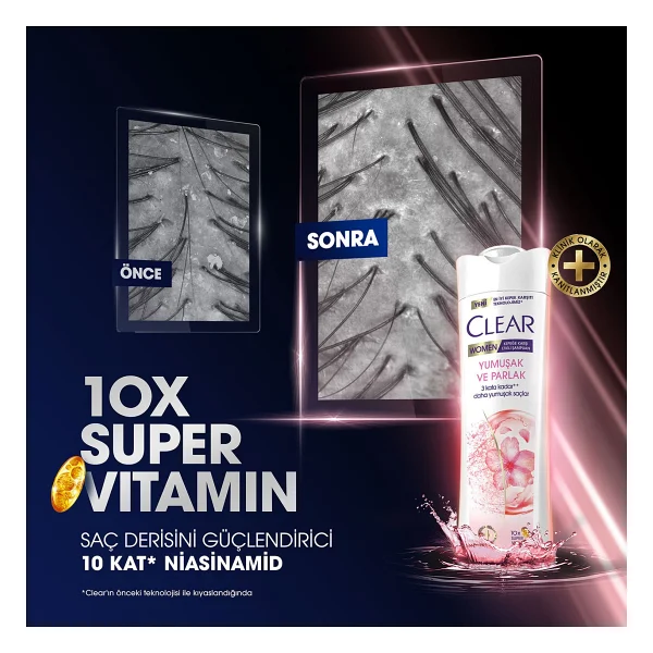 Clear Women Yumuşak ve Parlak 350 ml Kepek Şampuanı - Görsel 5
