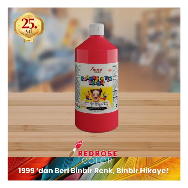 Red Rose 1000 gr Kırmızı Parmak Boyası - Görsel 5