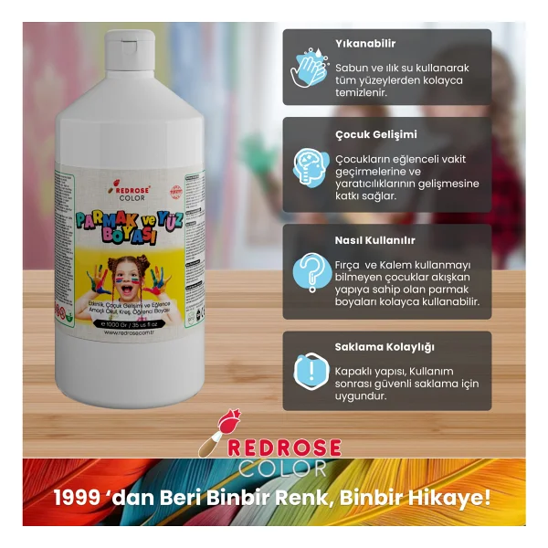 Red Rose 1000 Gr Parmak Boyası - Görsel 3