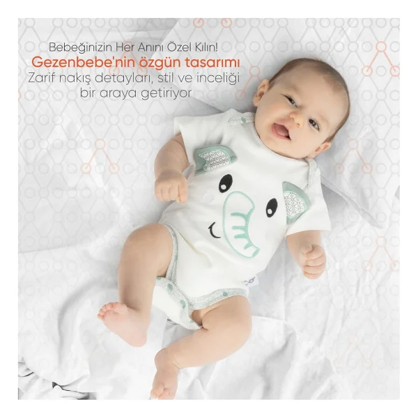 Gezenbebe Hero Bebekler İçin Nakışlı Kısa Kol Body Koala 9-12 Ay - Görsel 3