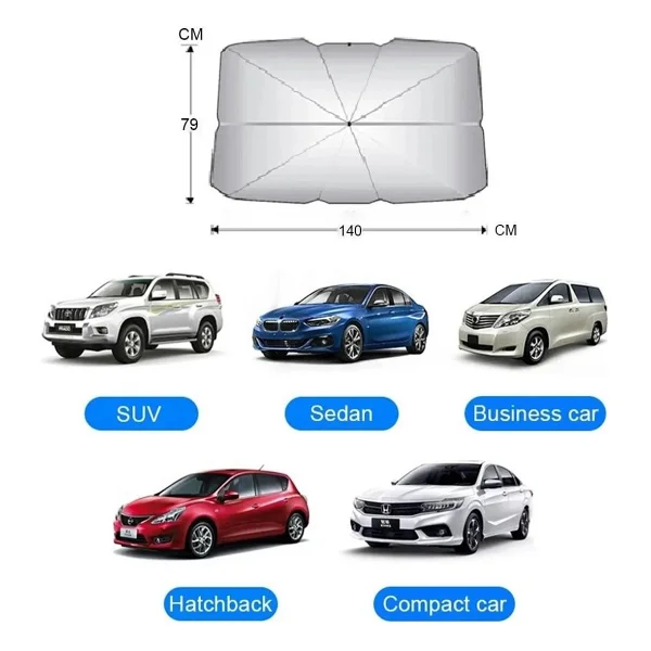 Eraks Car Accesories Tüm Araçlar Için Araba Ön Cam Güneşlik Katlanabilir Güneşlik Şemsiye Ön Cam Gölgelik Esnek - Görsel 5