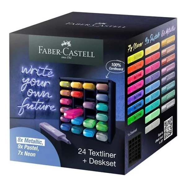 Faber-Castell Textliner 46 Masaüstü 24'lü Fosforlu Kalem Seti - Görsel 4