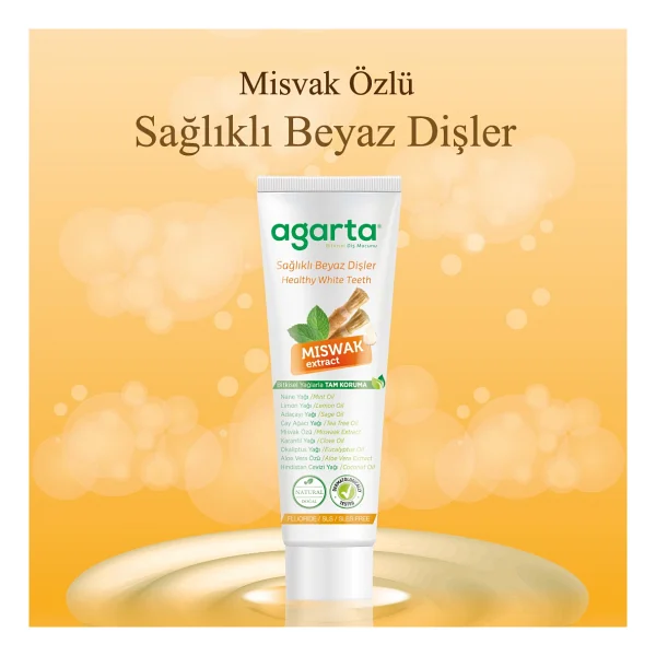 Agarta Doğal Misvak Özlü 100 ml Florürsüz Diş Macunu - Görsel 7