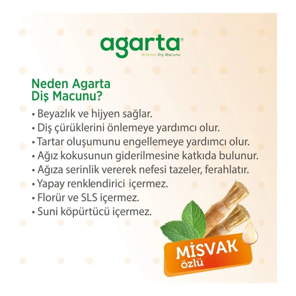 Agarta Doğal Misvak Özlü 100 ml Florürsüz Diş Macunu - Görsel 9