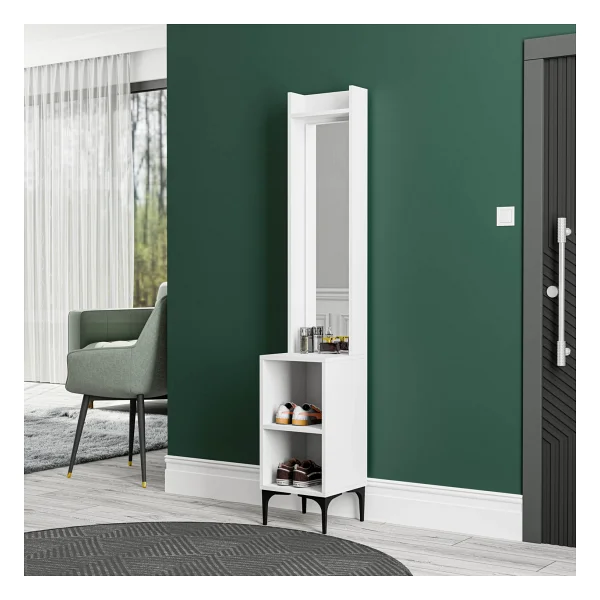 Mezza 5040 Royal 2 Raflı Aynalı Portmanto Modülü Beyaz - Görsel 6