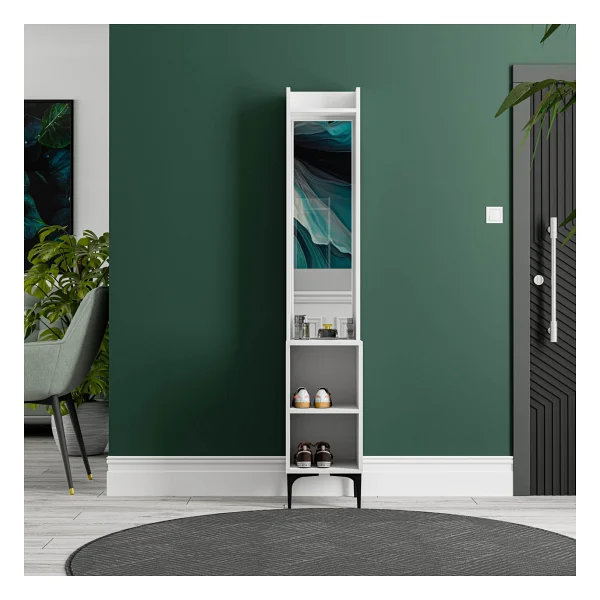 Mezza 5040 Royal 2 Raflı Aynalı Portmanto Modülü Beyaz - Görsel 2