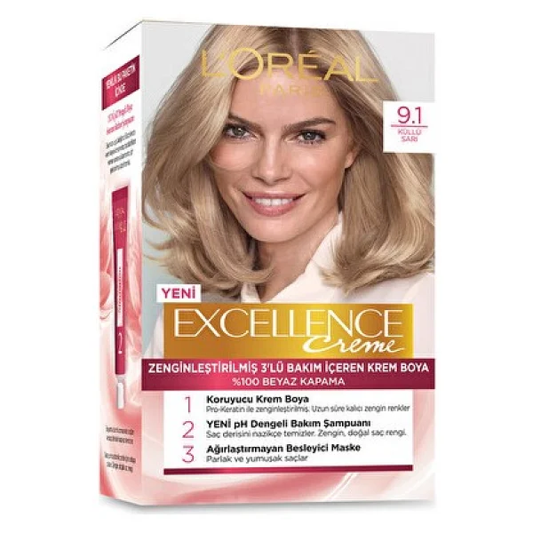 L'oreal Paris Excellence Creme 9.1 Sarı Küllü Saç Boyası - Görsel 3