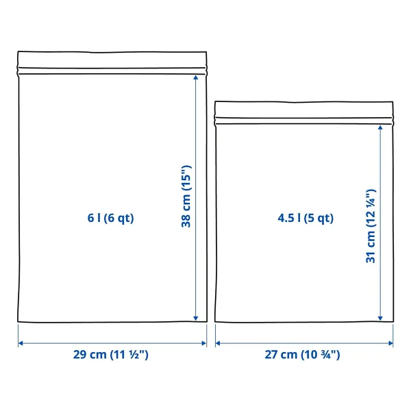 Ikea Kilitlenebilir Buzdolabı Poşeti, Yeşil, 6 Lt ve 4,5 Lt, 30 Adet - Görsel 3