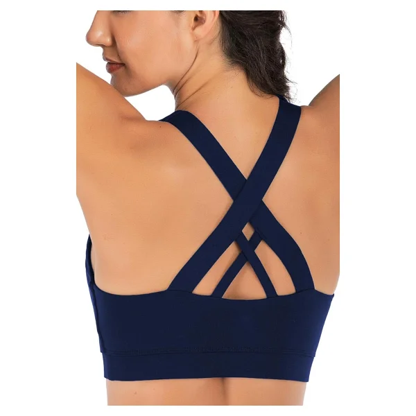 Ghassy Co. Kadın Çarpraz Sırt Detaylı Criss Cross Kaplı Yoga Egzersiz Fitness Spor Sütyeni Bej XS - Görsel 6