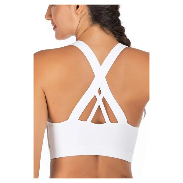 Ghassy Co. Kadın Çarpraz Sırt Detaylı Criss Cross Kaplı Yoga Egzersiz Fitness Spor Sütyeni Bej XS - Görsel 8