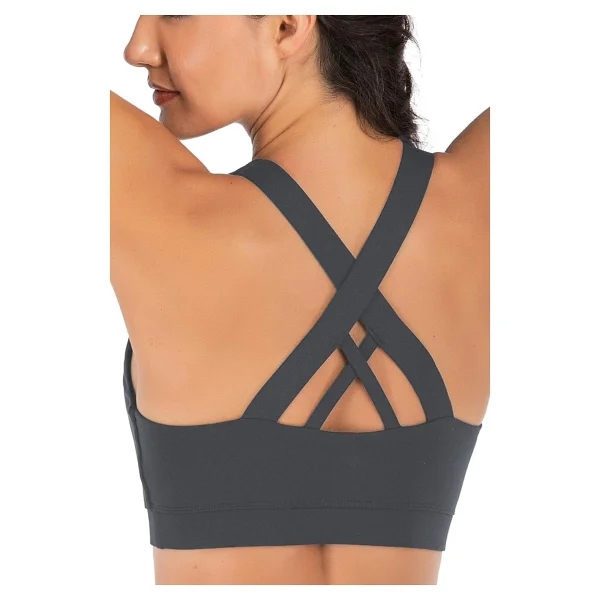 Ghassy Co. Kadın Çarpraz Sırt Detaylı Criss Cross Kaplı Yoga Egzersiz Fitness Spor Sütyeni Bej XS - Görsel 10
