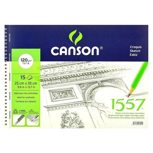 Canson Eskiz Defteri 120 Gr 25x35 Cm 15 Yaprak Sanatçılar İçin Uygun Kalite - Görsel 3