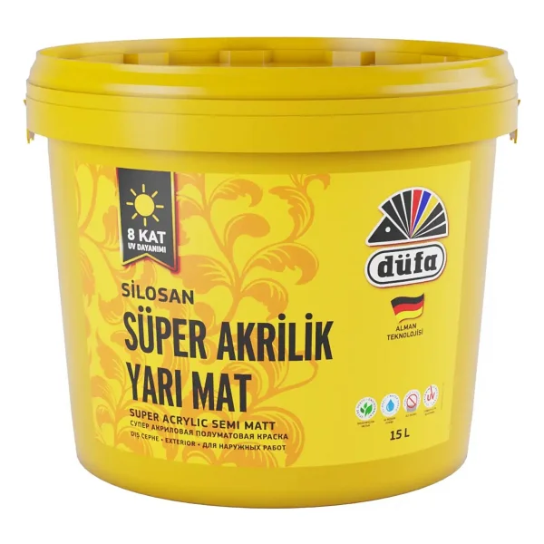 Düfa Silosan Dış Cephe Süper Akrilik Yarı Mat Beyaz 15 L - Görsel 2