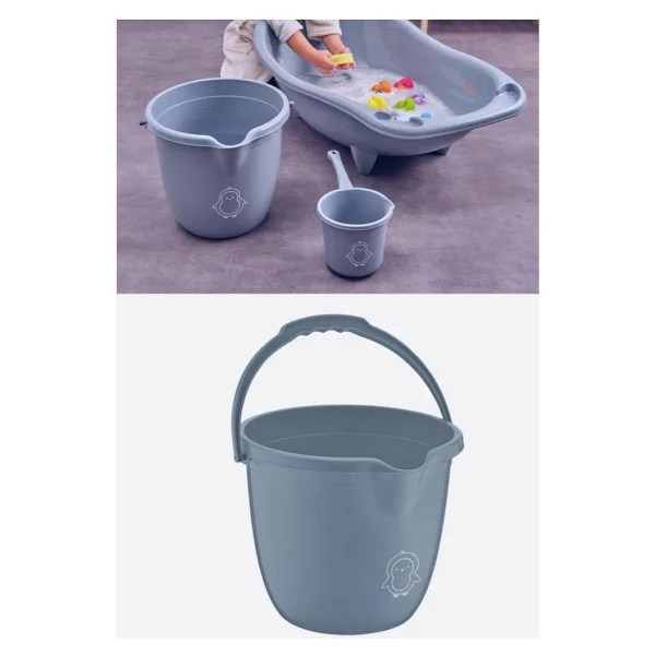 Flosoft Bebek Banyo Kovası, Saplı Oluklu Çok Amaçlı Kova 13 Litre - Görsel 5