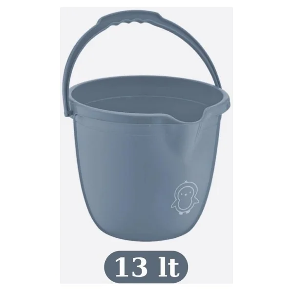 Flosoft Bebek Banyo Kovası, Saplı Oluklu Çok Amaçlı Kova 13 Litre - Görsel 4