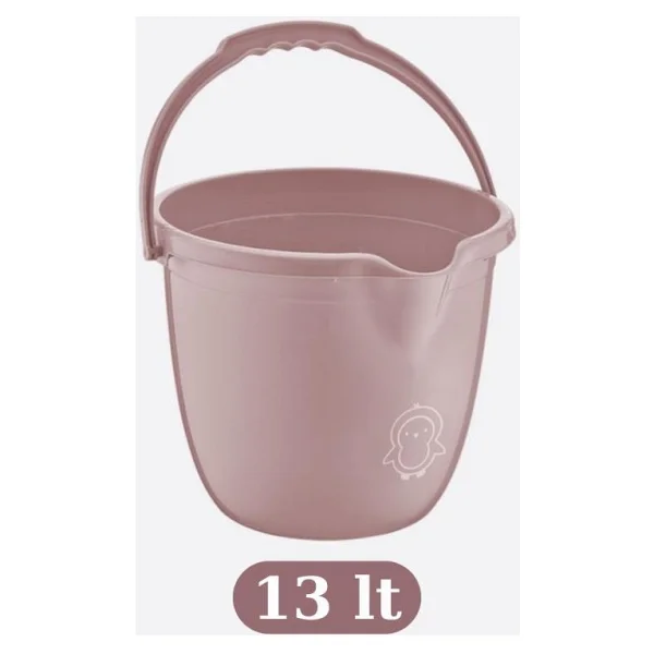 Flosoft Bebek Banyo Kovası, Saplı Oluklu Çok Amaçlı Kova 13 Litre - Görsel 2
