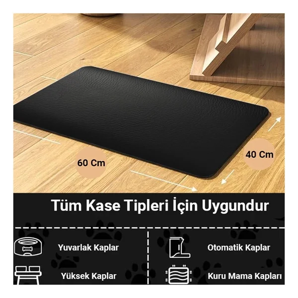 Matgo Pati Evcil Hayvan Beslenme Matı 50 X 70 Cm - Siyah - Görsel 2