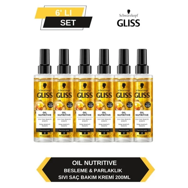 Gliss Oil Nutritive 200 Ml 6 Adet Sıvı Saç Kremi - Görsel 4