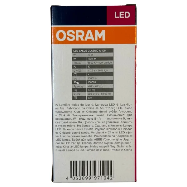 Osram 13w (100w) 6500k (Beyaz Isik) E27 Duylu LED Ampul (8 Adet) - Görsel 4