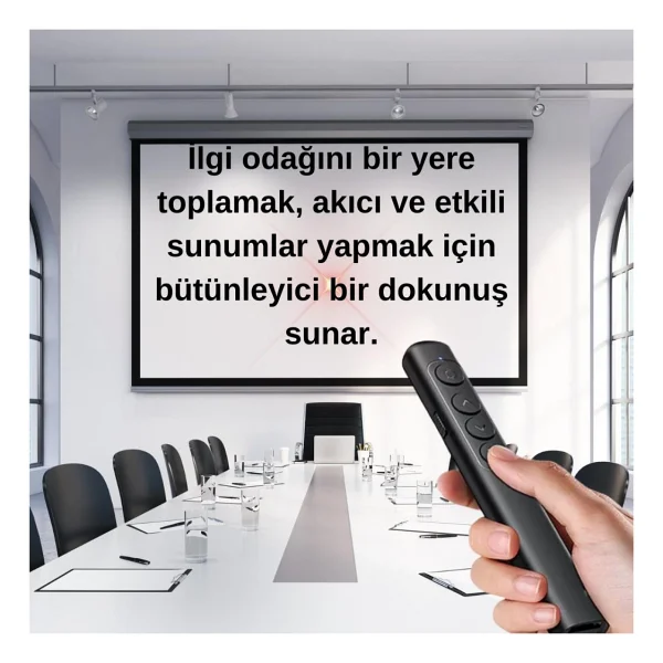 Polham Pilli Kırmızı Lazerli Sunum Kumandası, 100mt Mesafeli Konferans, Ders Anlatım, Sunum Kumandası - Görsel 2
