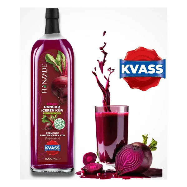 Hanzade Bitkisel Kvass Fermente Kırmızı Pancar 1 Lt - Görsel 7