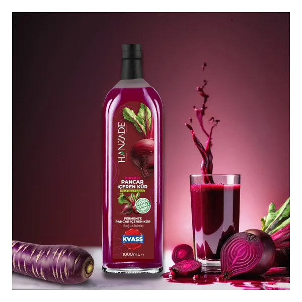 Hanzade Bitkisel Kvass Fermente Kırmızı Pancar 1 Lt - Görsel 6