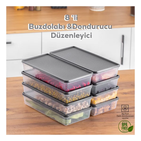 Porsima 1101 4 Lu Dikdortgen No-Frost Derin Dondurucu Cok Amacli Yiyecek Saklama Kabi Seti - Görsel 8
