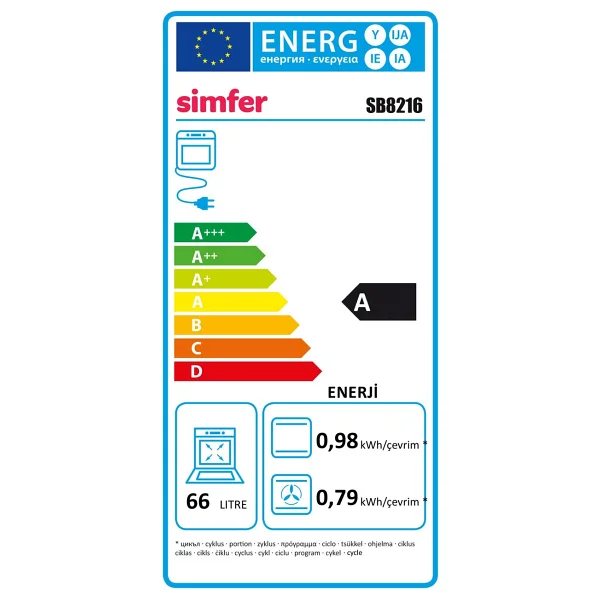 Simfer Airfry 8216 76 Lt Beyaz Ankastre Fırın - Görsel 8