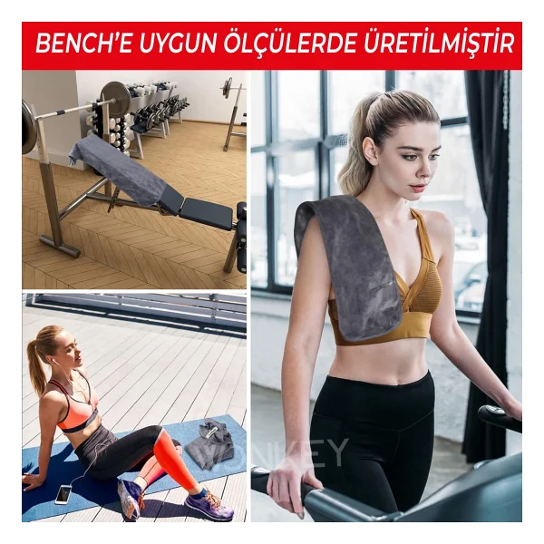 Wonkey - Sporcu Fitness Antreman Havlusu 30x100 Cm, Ultra Hafif Ve Hızlı Kuruyan Mikrofiber Spor Havlu, Gym Boks Pilates Tenis Havlusu (2'i Paket - Gri) - 30 X 100 Cm - Görsel 4