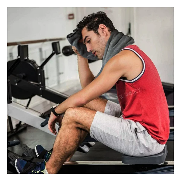 Wonkey - Sporcu Fitness Antreman Havlusu 30x100 Cm, Ultra Hafif Ve Hızlı Kuruyan Mikrofiber Spor Havlu, Gym Boks Pilates Tenis Havlusu (2'i Paket - Gri) - 30 X 100 Cm - Görsel 6
