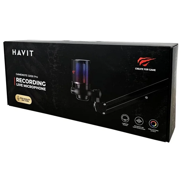 Havit Gamenote Gk50 Pro Masa Standı Ve RGB Oyuncu Yayıncı Mikrofonu - Görsel 3
