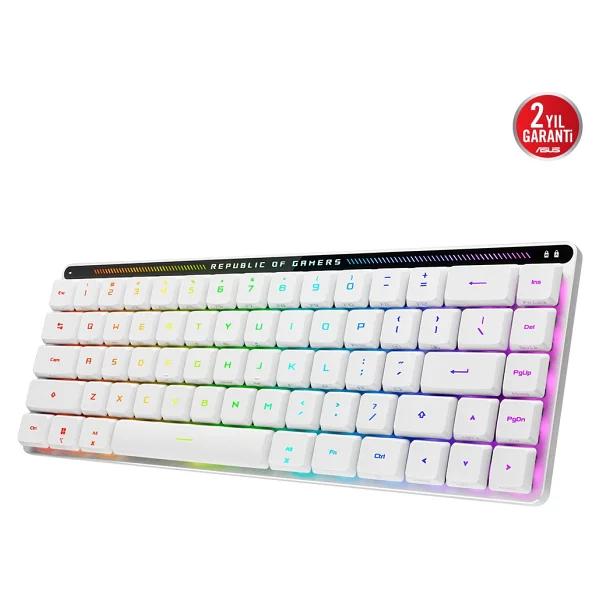 Asus Rog Falchion RX Low Profile RGB %65 Tkl RX Red Switch Kablolu/Kablosuz Mekanik Oyuncu Klavyesi - Görsel 3