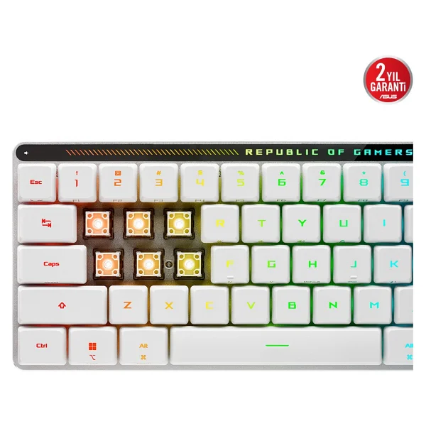 Asus Rog Falchion RX Low Profile RGB %65 Tkl RX Red Switch Kablolu/Kablosuz Mekanik Oyuncu Klavyesi - Görsel 9