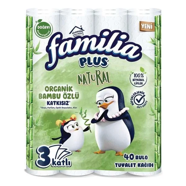 Familia Plus Natural 40'lı 2 Adet Tuvalet Kağıdı - Görsel 2
