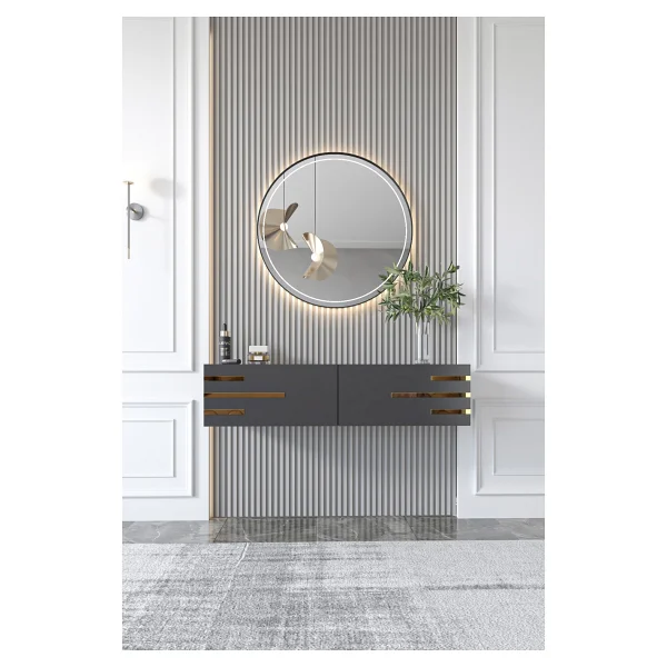 Givayo Mobilya İon Dresuar Gold 100 Cm Beyaz - Görsel 8