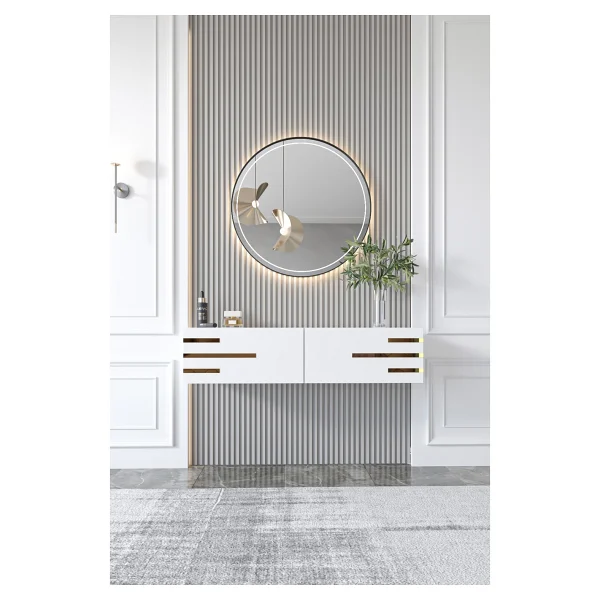 Givayo Mobilya İon Dresuar Gold 100 Cm Beyaz - Görsel 7
