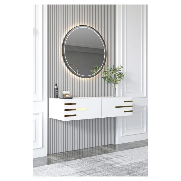Givayo Mobilya İon Dresuar Gold 100 Cm Beyaz - Görsel 2