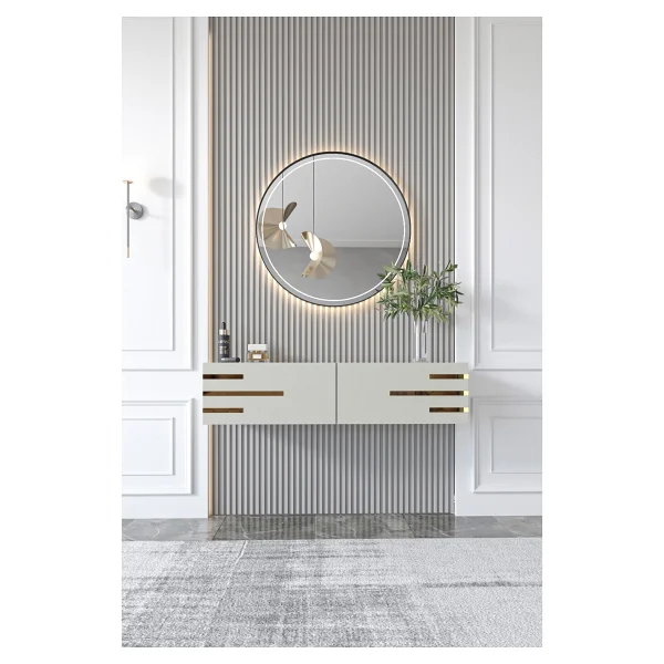 Givayo Mobilya İon Dresuar Gold 100 Cm Beyaz - Görsel 6