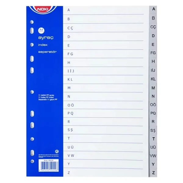 Noki 59229 A4 A-Z Alfabetik Seperatör - Görsel 2