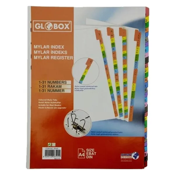 Globox 6545 Mylar Karton Ayraç A4 1-31 Rakam - Görsel 2
