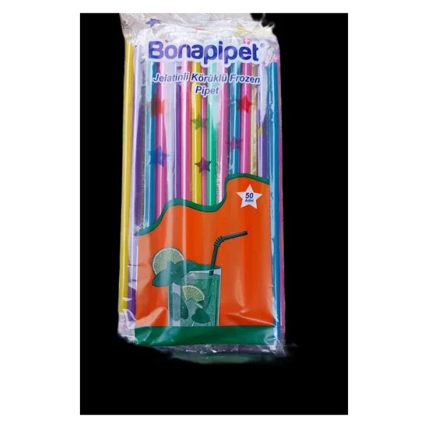 Bona Pipet Jelatinli Körüklü Frozen Pipet 250 Adet Paket Içi (50 Adet) - Karışık Renkli - Görsel 2