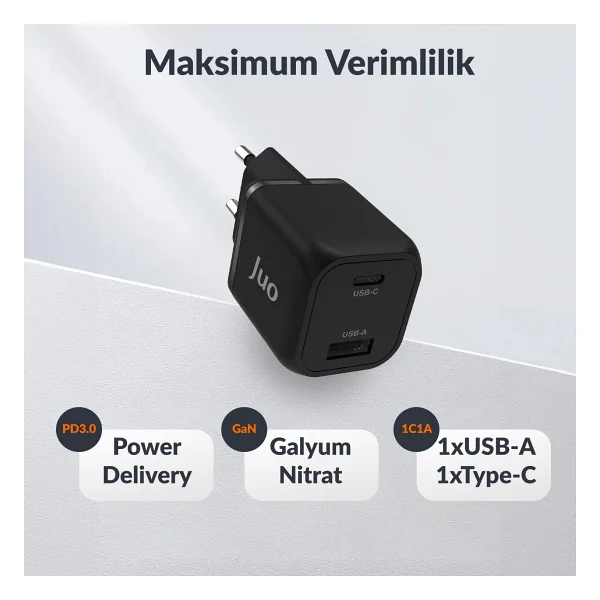 Juo G351c1a-B Siyah 35 W Hızlı Şarj Adaptörü - Görsel 5