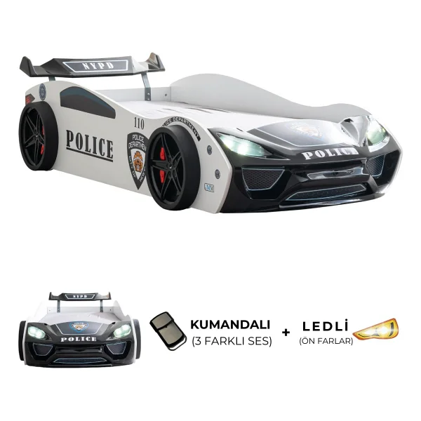 Setay Mobilya Police Rüzgarlıklı 90x190 cm Arabalı Yatak - Görsel 10